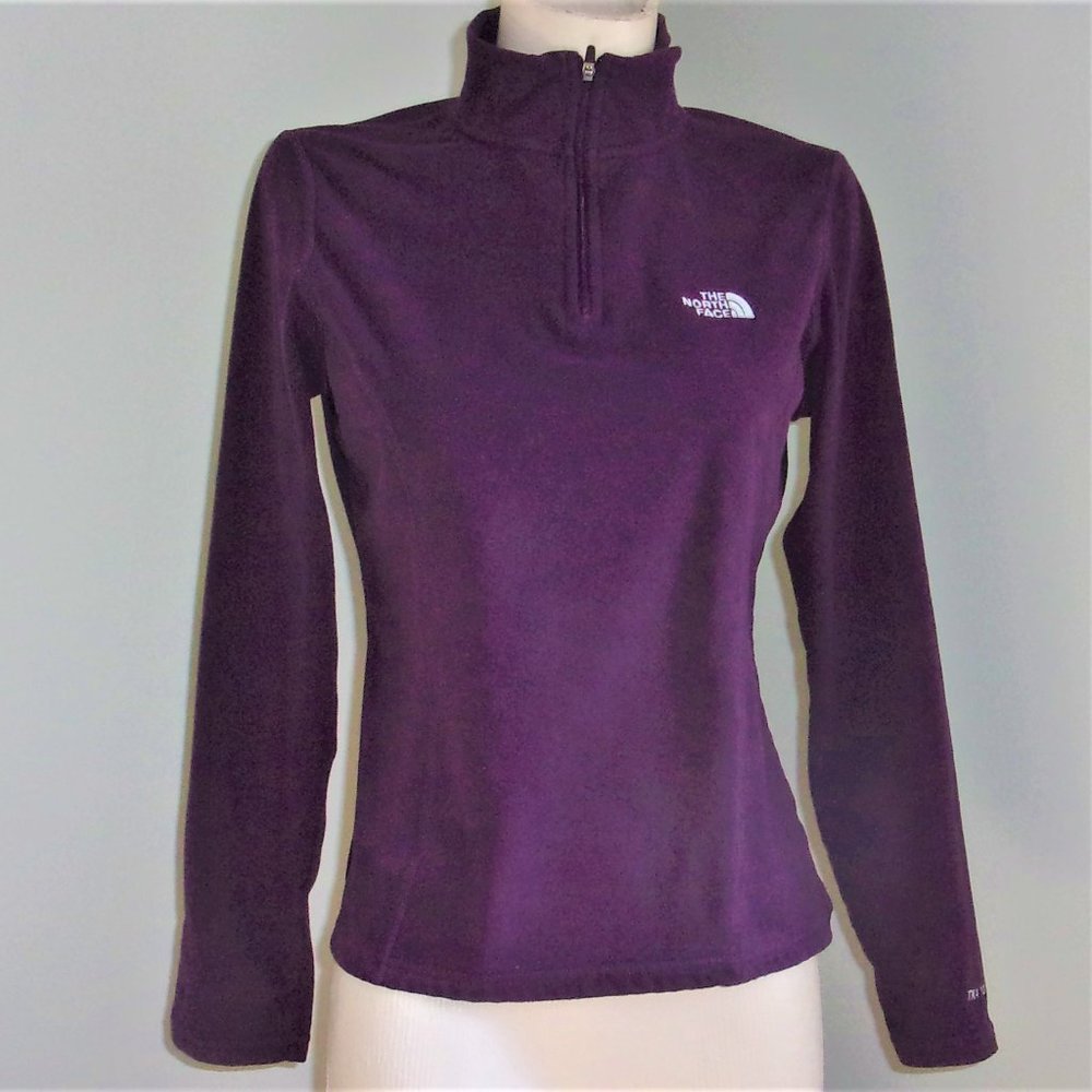 The North Face Womens' Activewear Neck Zip Up Pullover Sweatshirt Top Purple S.